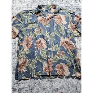 Vintage POLO Ralph Lauren Linen Blend Hawaiian Button up Shirt 90s Size 3XB 3XL